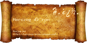 Herczeg Áron névjegykártya